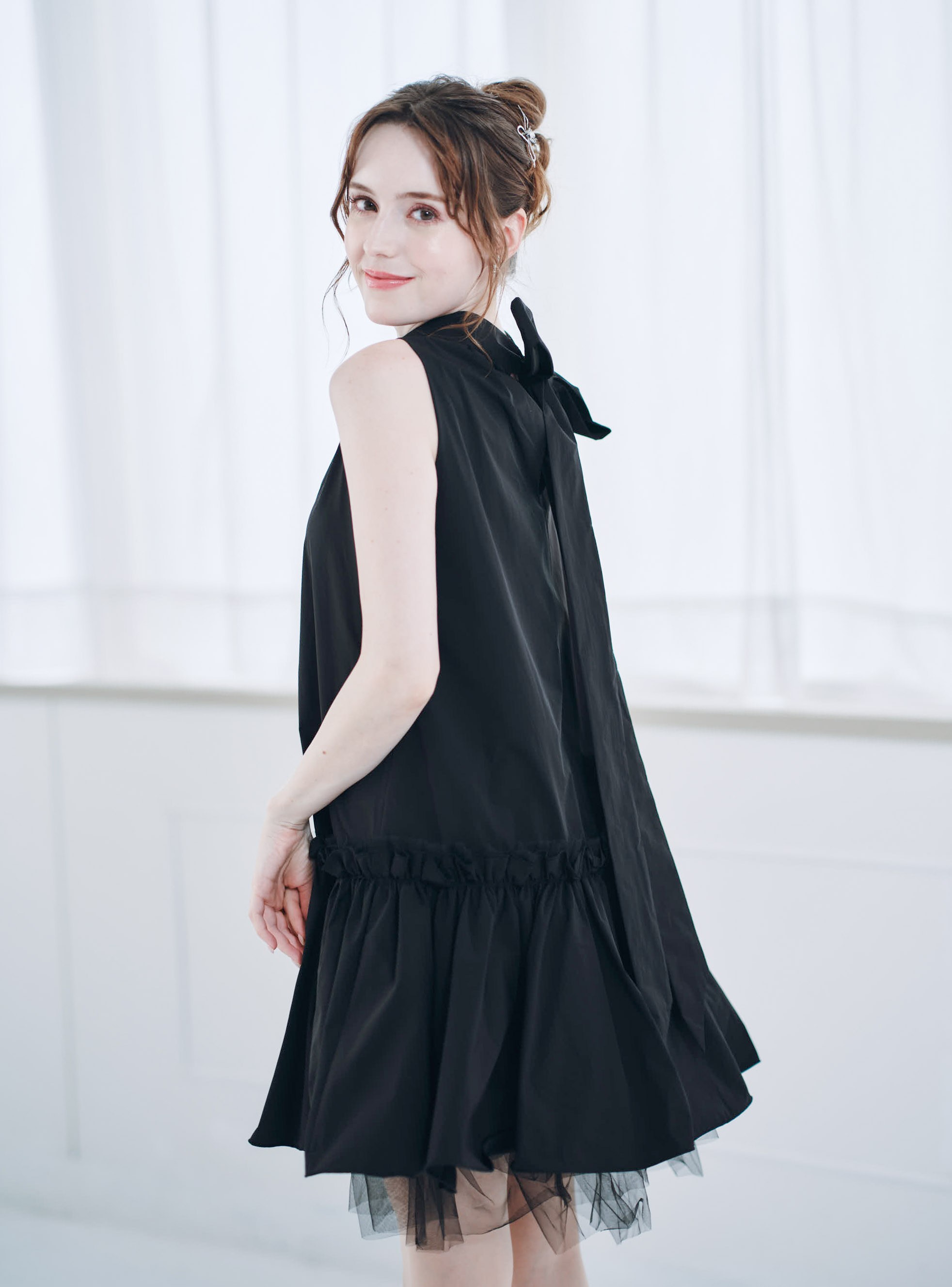 【FRAY I.D】チュールレイヤーホルターミニワンピース の画像5