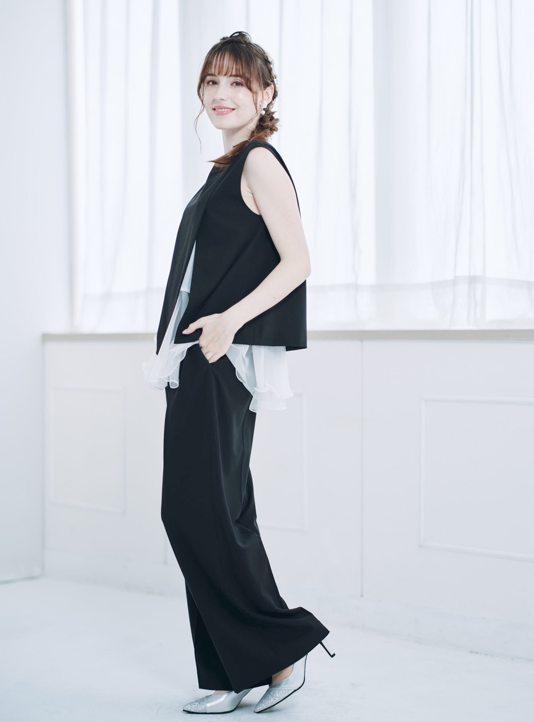 【FRAY I.D】２WAYジレ フリルセットアップ の画像2