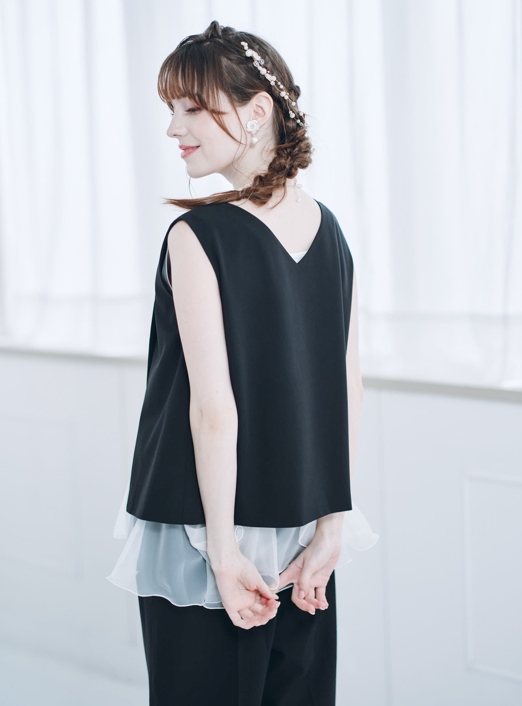 【FRAY I.D】２WAYジレ フリルセットアップ の画像5