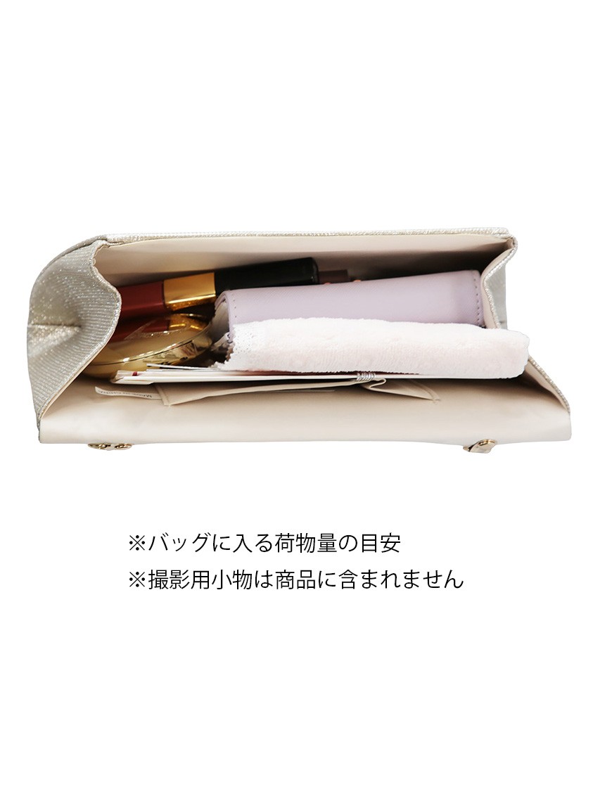 ラメVメタルクラッチバッグ の画像5