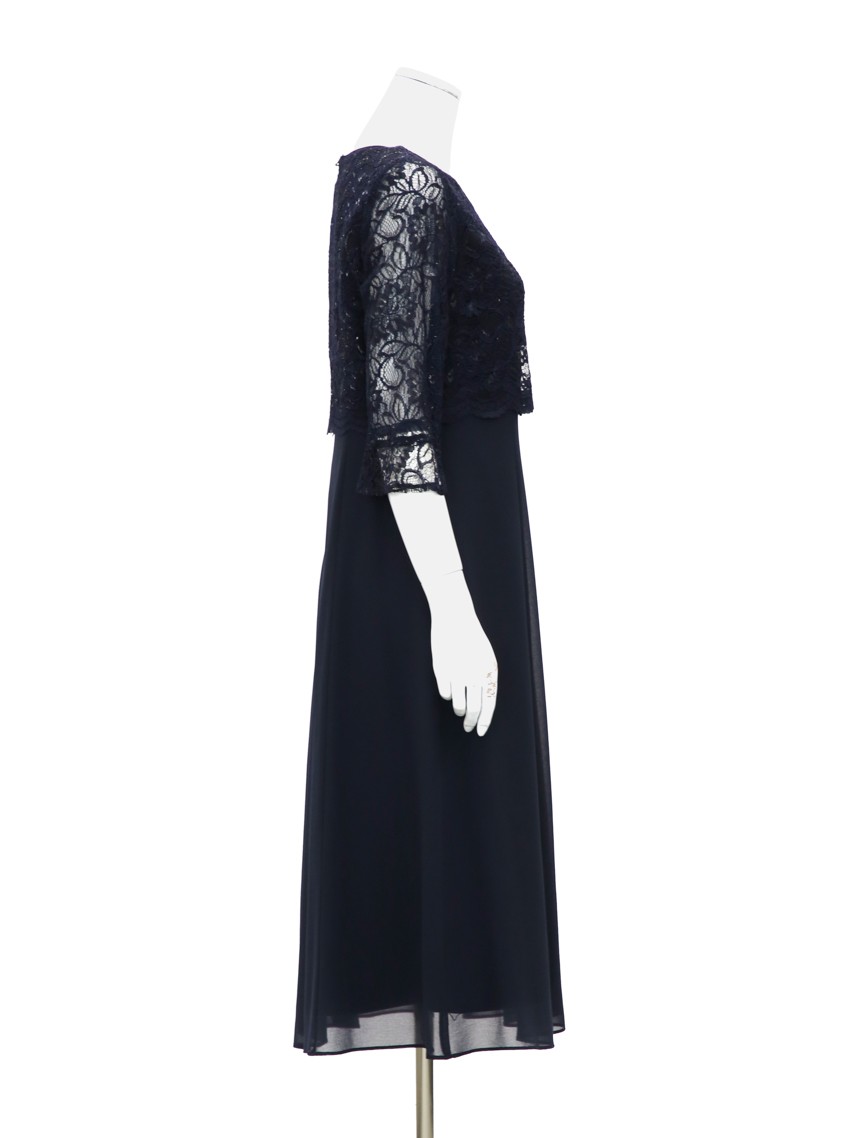 袖付きレースシフォンワンピース の画像2