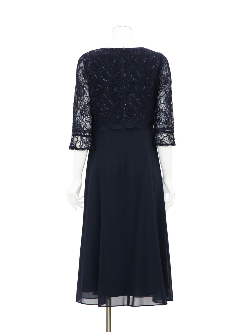 袖付きレースシフォンワンピース の画像3