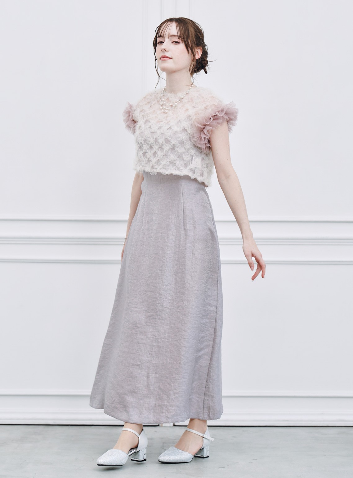 【kaene】2wayチュールブラウスカップ付きワンピース の画像2