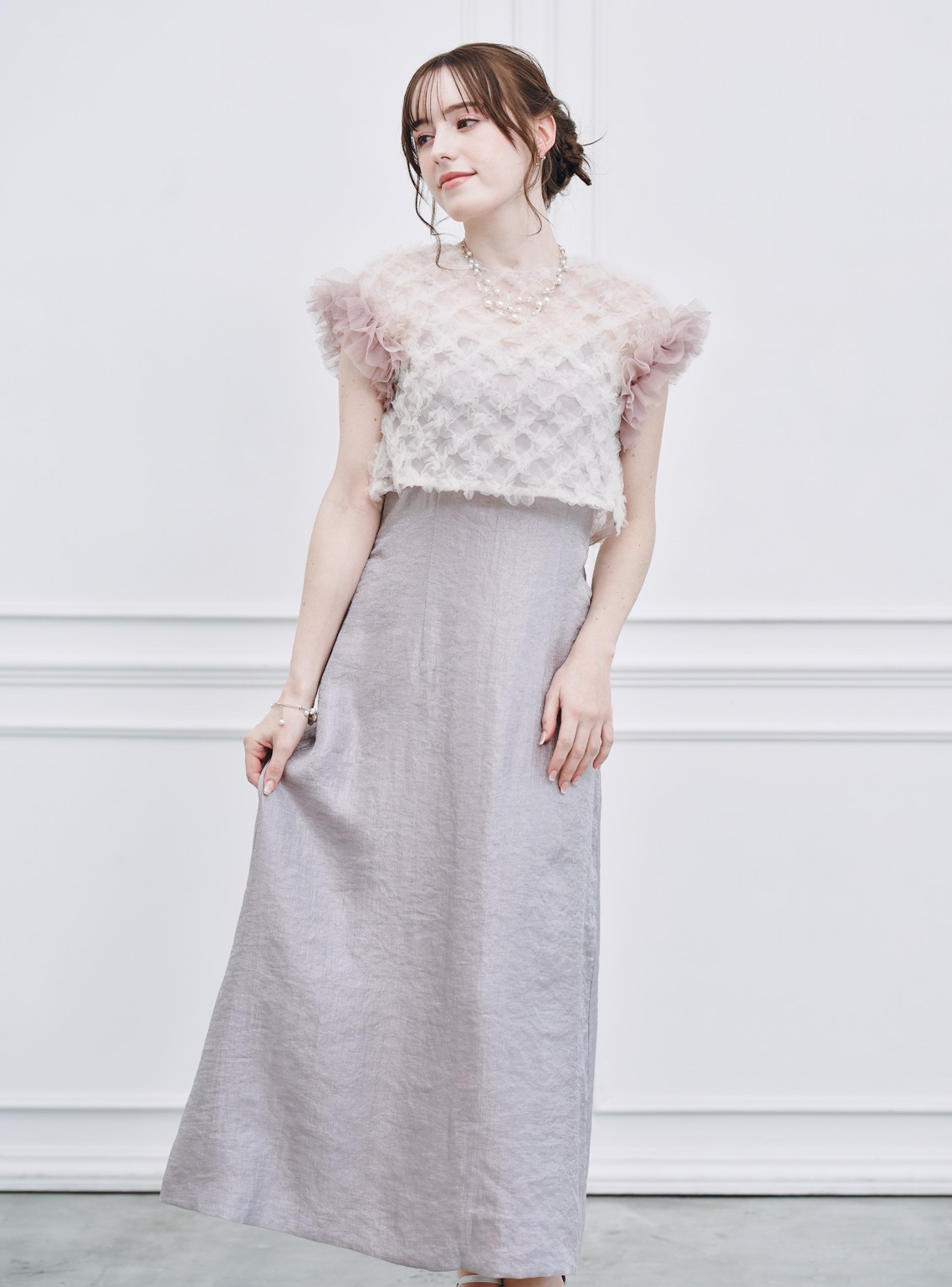 【kaene】2wayチュールブラウスカップ付きワンピース の画像4