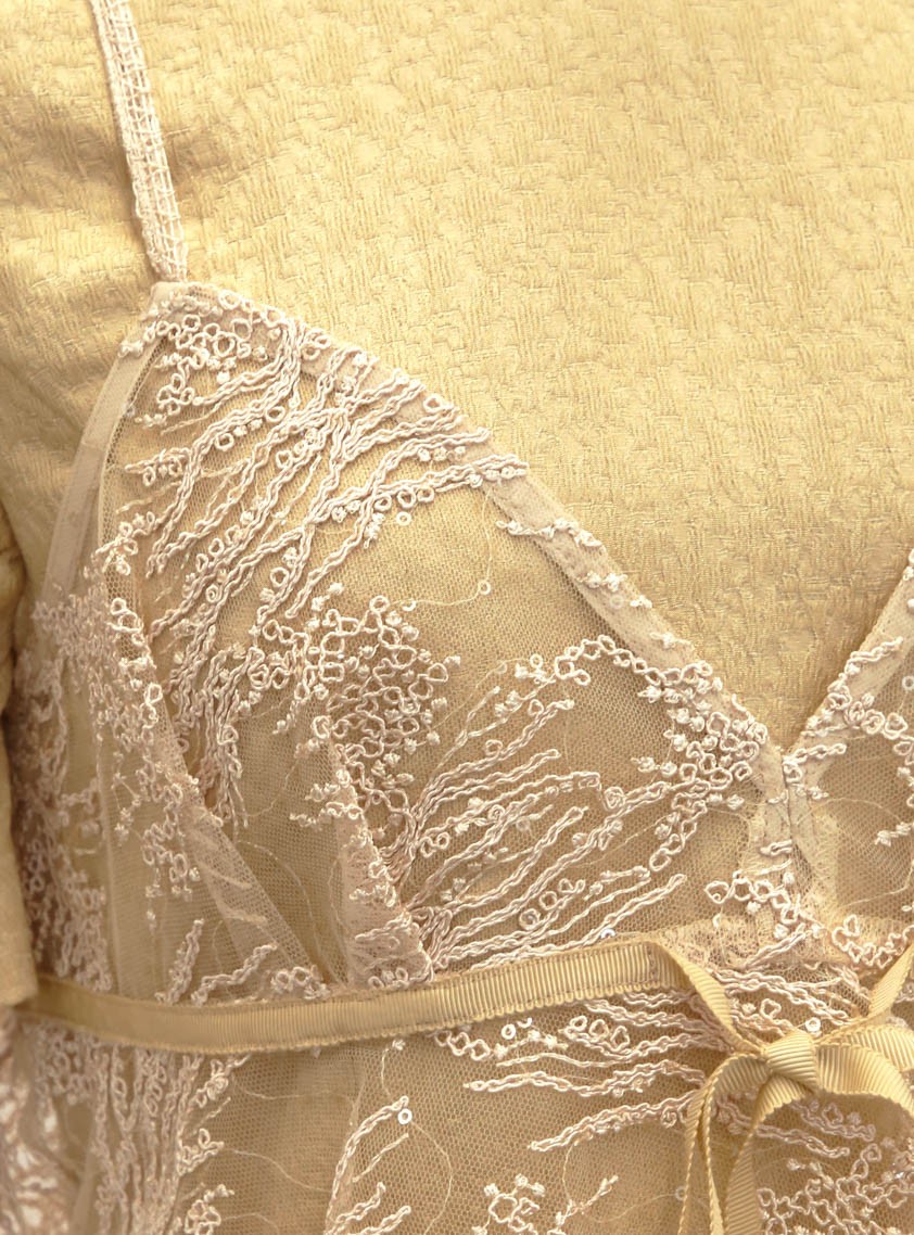 【kaene】スパンコールレースビスチェギャザースリーブワンピース の画像11