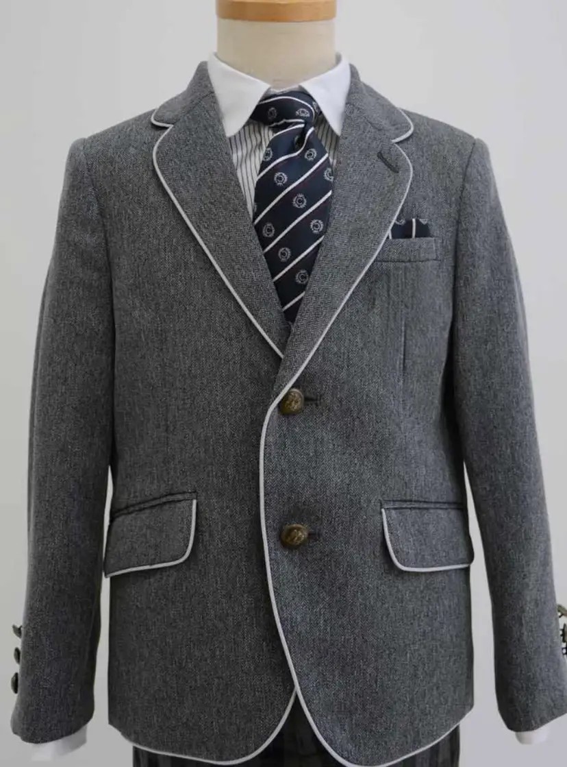 パイピングジャケット格子パンツスーツセット の画像4