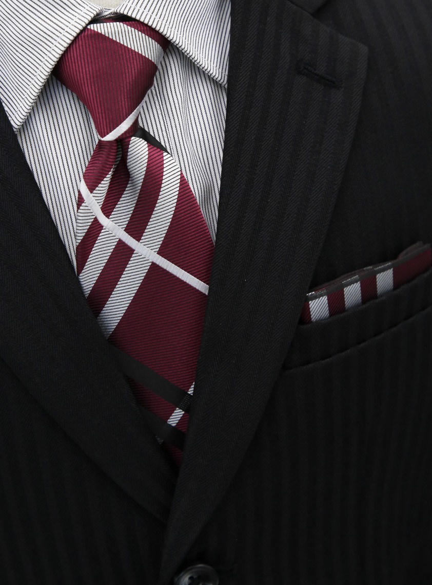 【EC限定】レジメンタル柄タイ　ベーシックスーツセット の画像5
