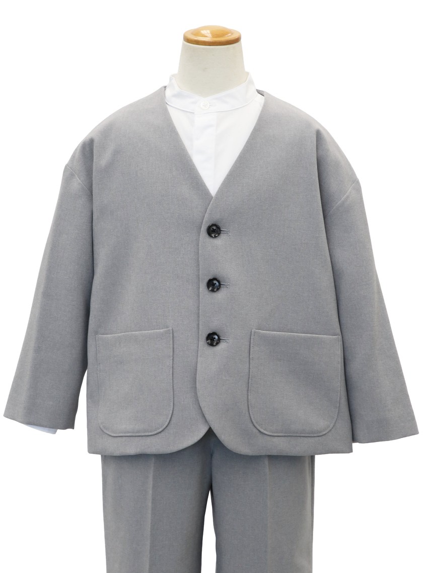 ノーカラージャケット・ロングパンツスーツセット の画像4