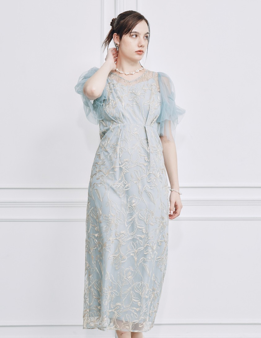 フルーフィスリーブペンシルワンピース の画像4