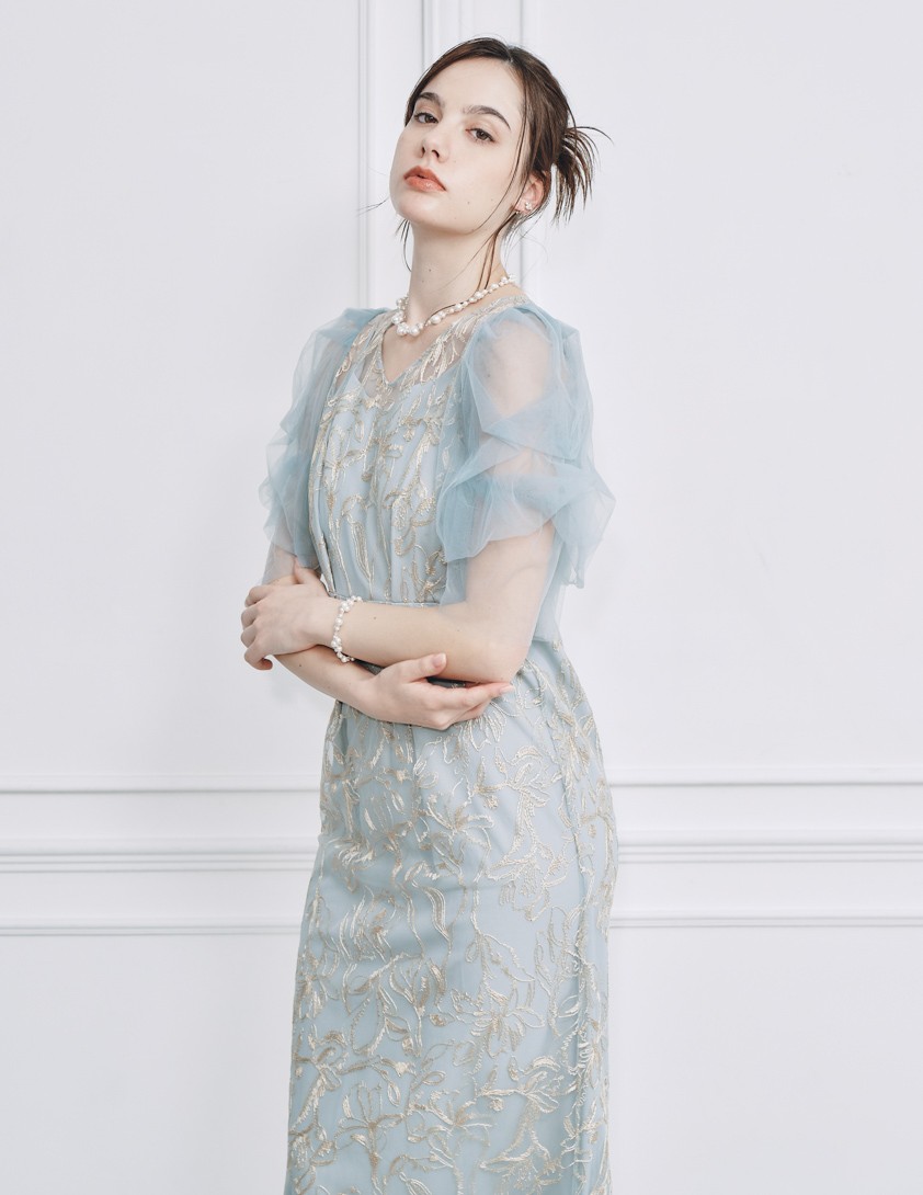 フルーフィスリーブペンシルワンピース の画像5