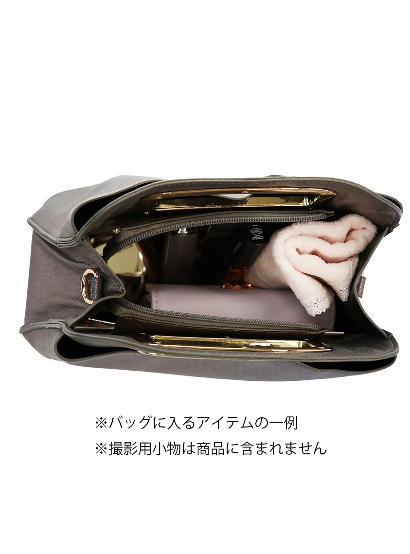 コンパクトメタリックハンドバッグ の画像4