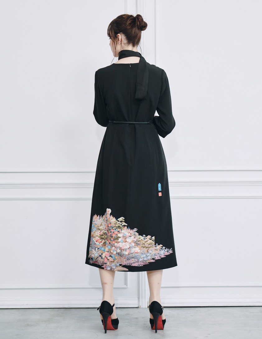 着物リメイクスクエアネックドレス の画像3