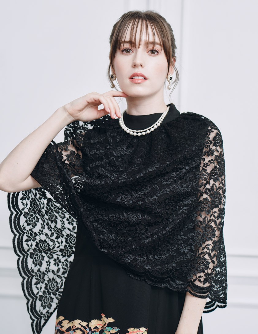 着物リメイクレースケープドッキングドレス の画像6