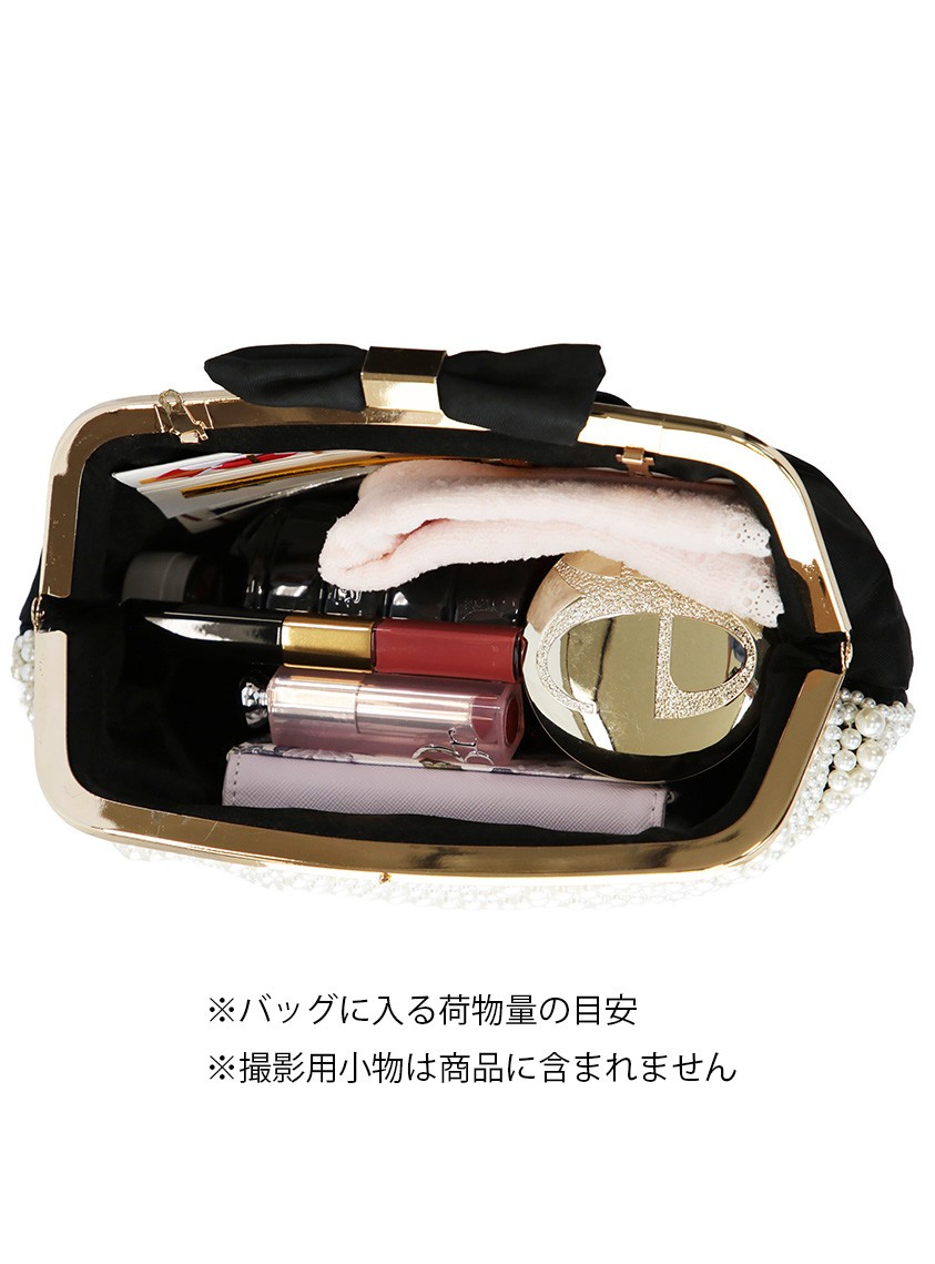 パールがま口リボン付きバック の画像5