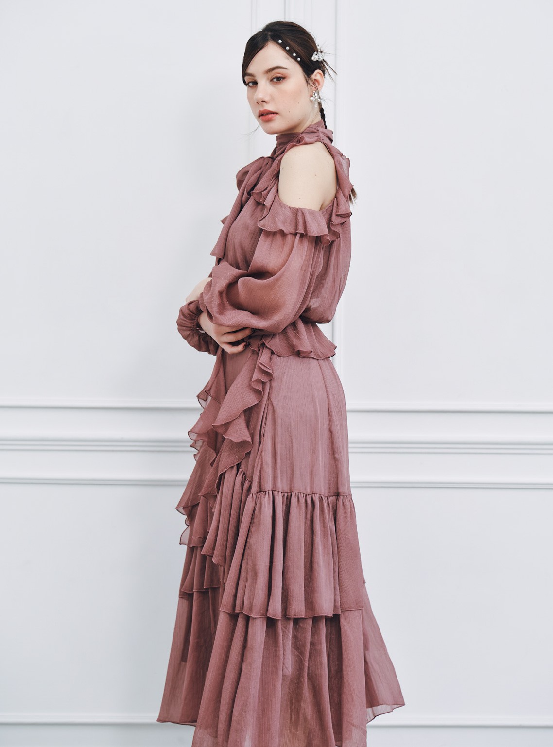【SNIDEL】ラッフルフリルシフォンセットアップ の画像5