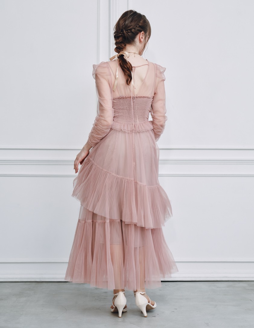 【SNIDEL】Sustainableティアードチュールワンピース の画像3