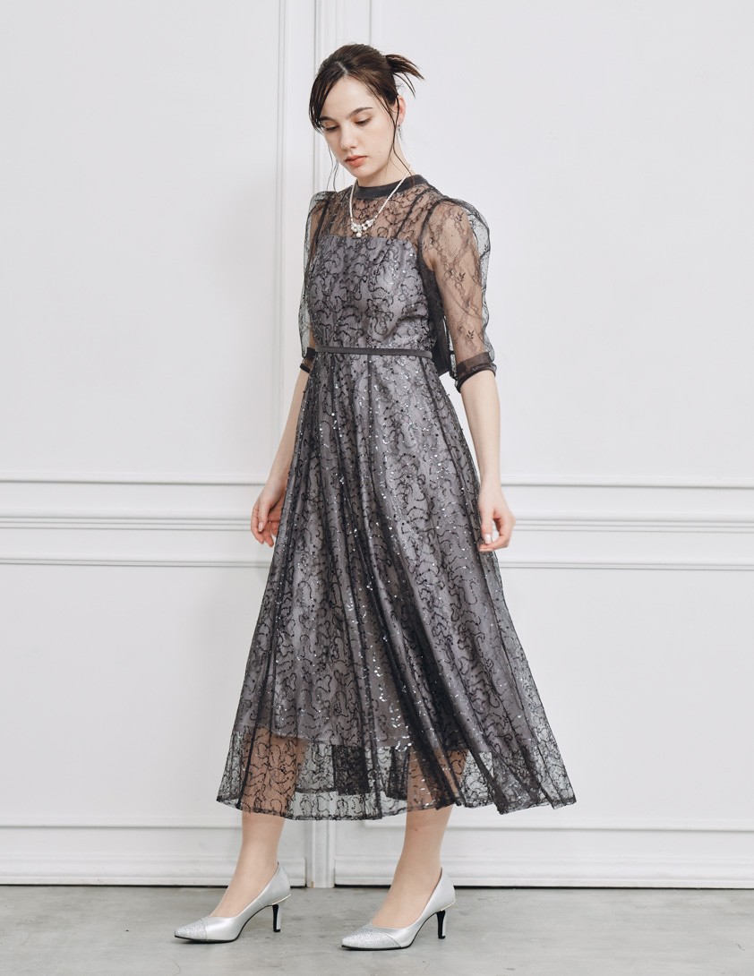 【SNIDEL】スパークルレースワンピース の画像2