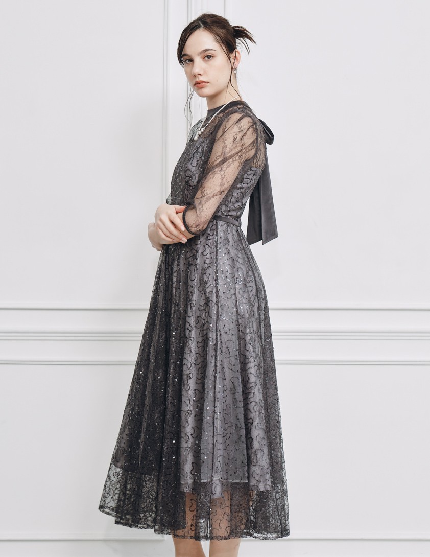 【SNIDEL】スパークルレースワンピース の画像5