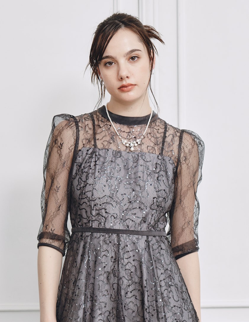 【SNIDEL】スパークルレースワンピース の画像6