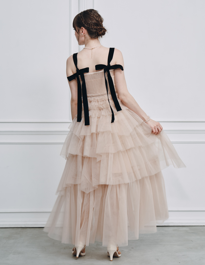 【SNIDEL】チュールティアードボリュームワンピース の画像2