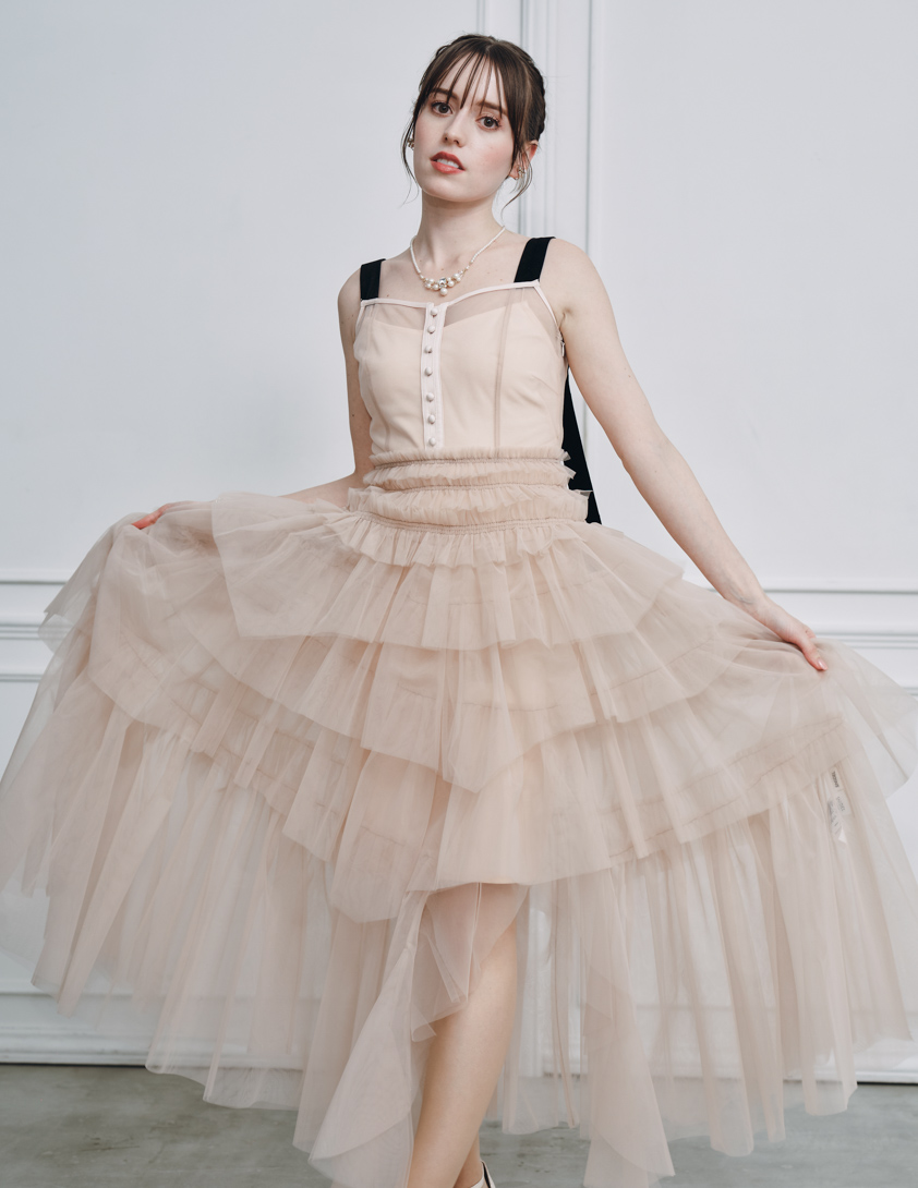 【SNIDEL】チュールティアードボリュームワンピース の画像4