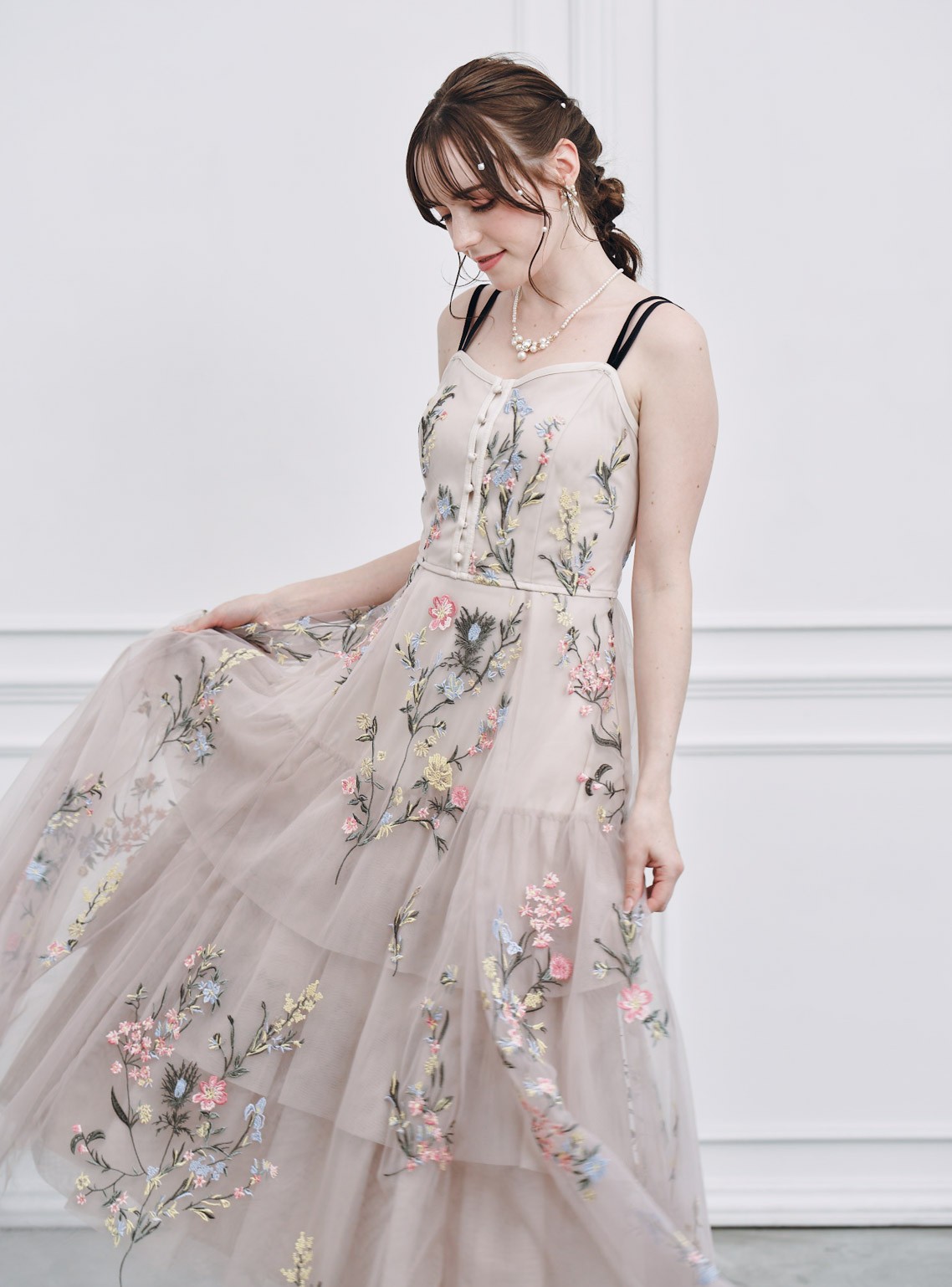 【SNIDEL】エンブロイダリーチュールドレス の画像5