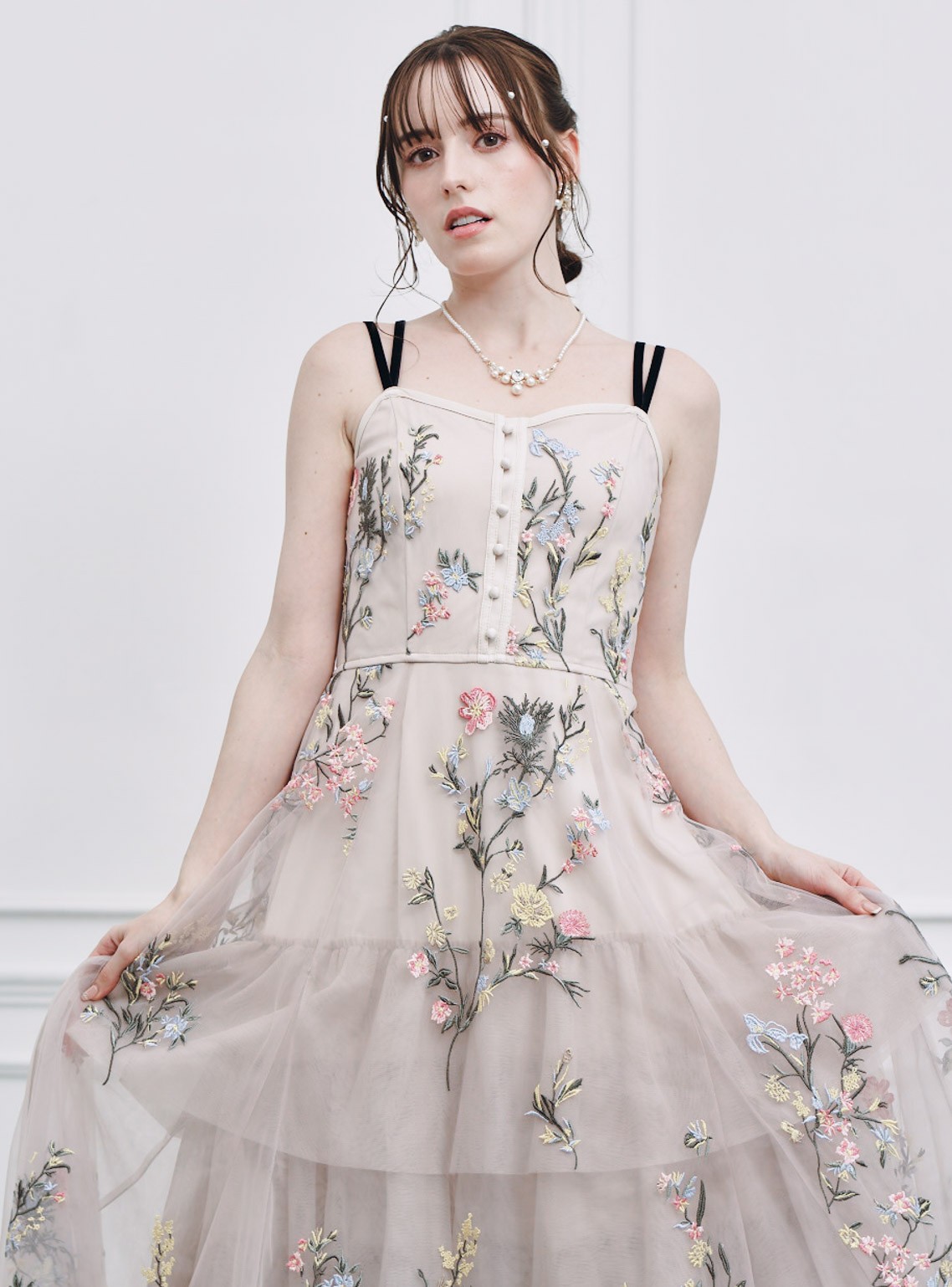 【SNIDEL】エンブロイダリーチュールドレス の画像6