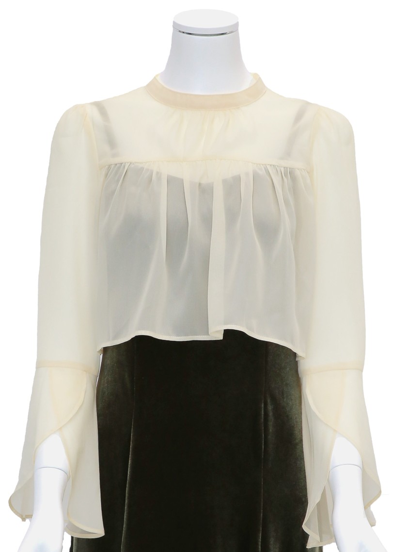 2wayシフォントップスベロアワンピース の画像10