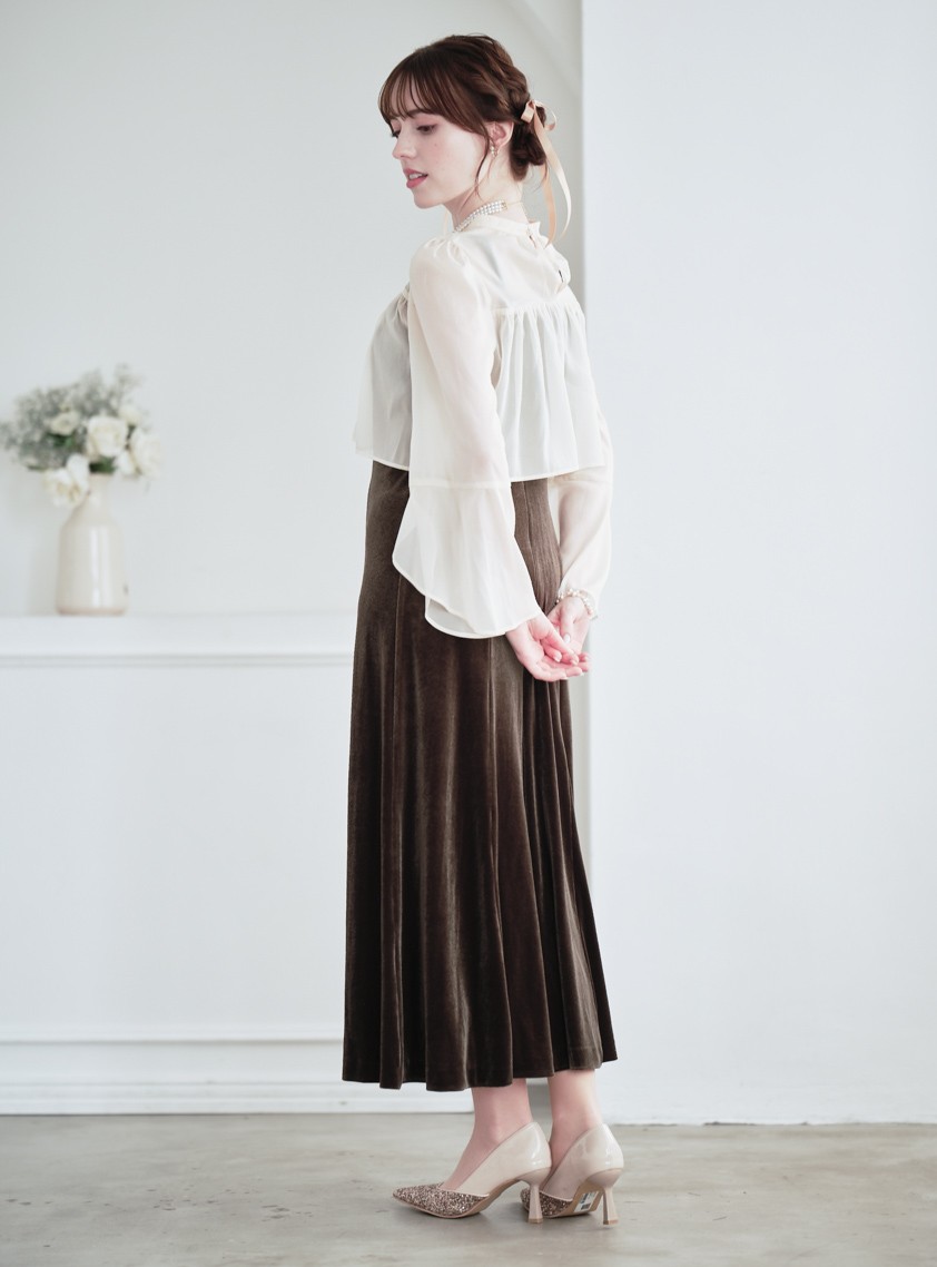 2wayシフォントップスベロアワンピース の画像2