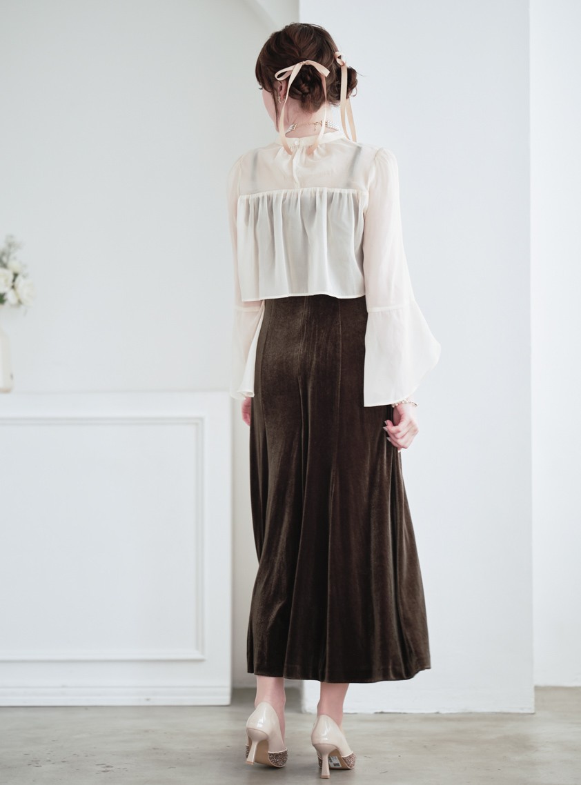 2wayシフォントップスベロアワンピース の画像3