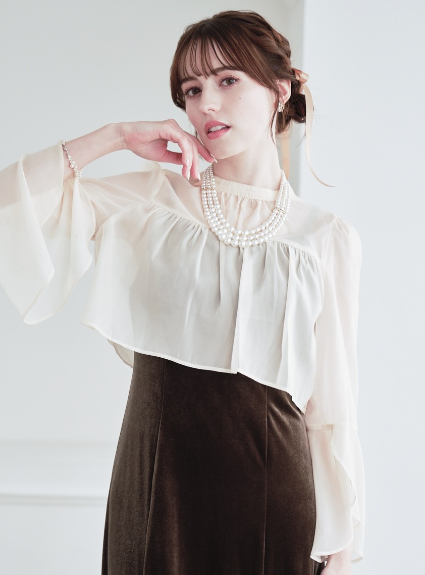 2wayシフォントップスベロアワンピース の画像6