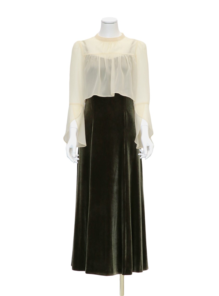 2wayシフォントップスベロアワンピース の画像7