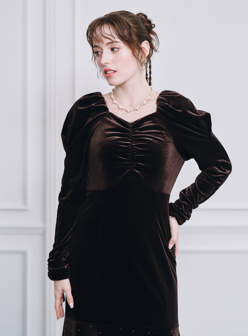 ストーン付プリンセスラインベロアワンピース の画像5