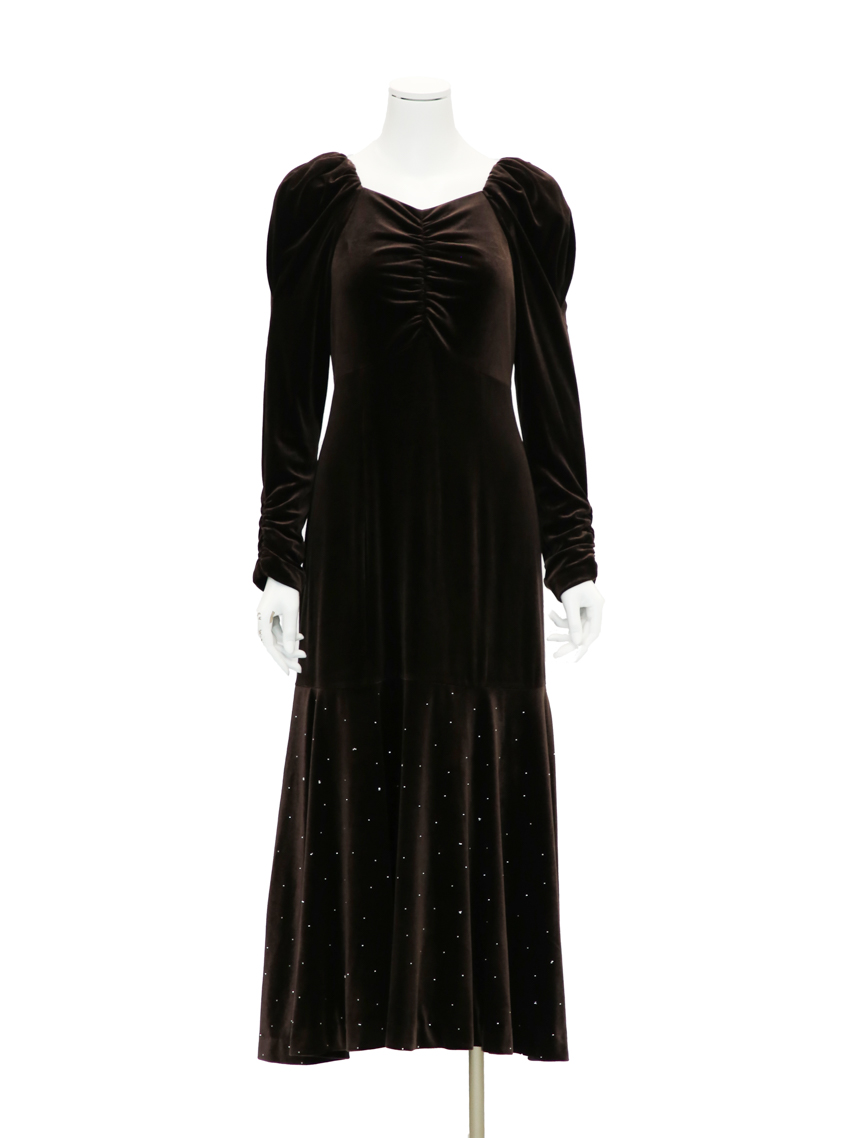 ストーン付プリンセスラインベロアワンピース の画像7