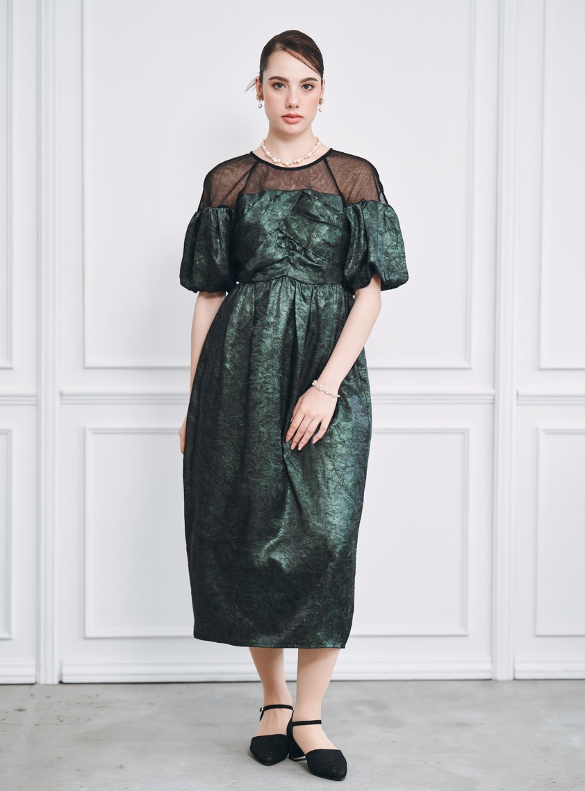 ヴィンテージプリントコクーンワンピース の画像1