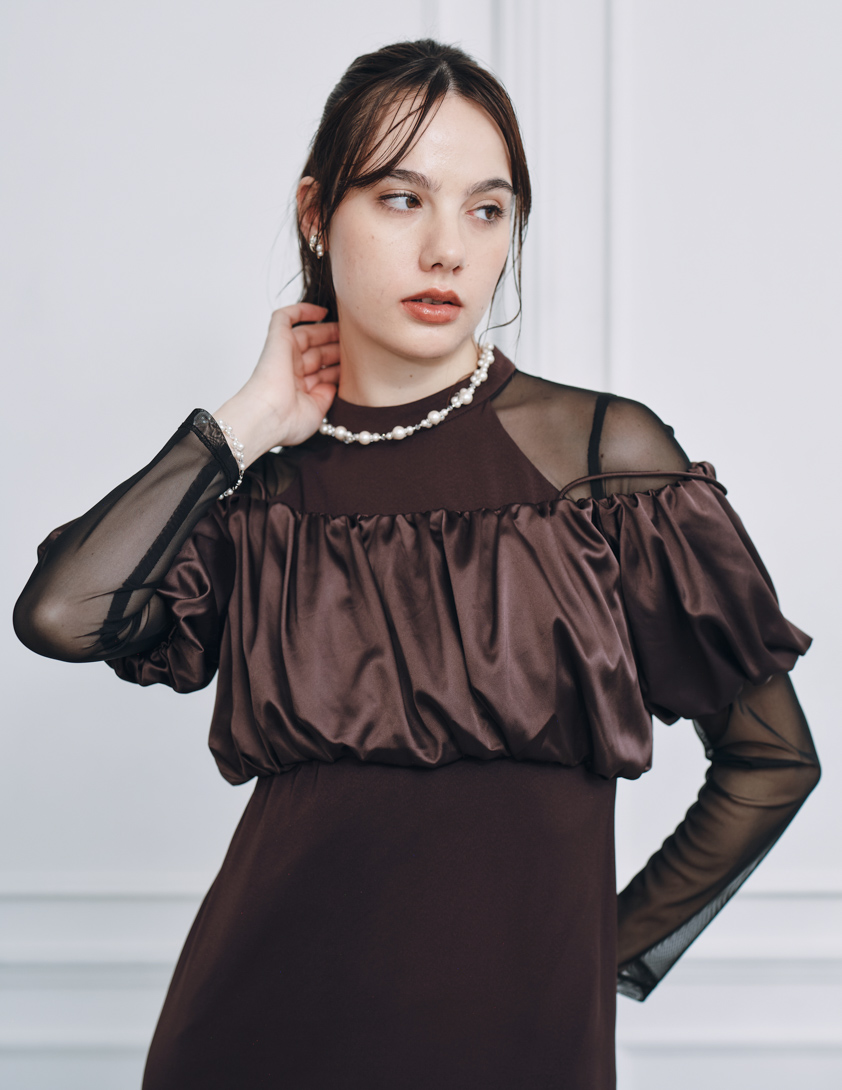 ビスチェ付きホルターネックワンピース の画像6