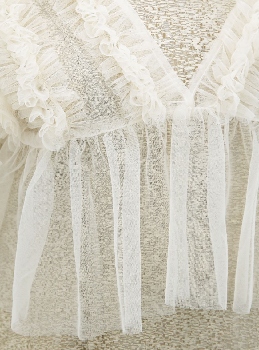 チュールボレロ付きモザイクレースワンピース の画像11