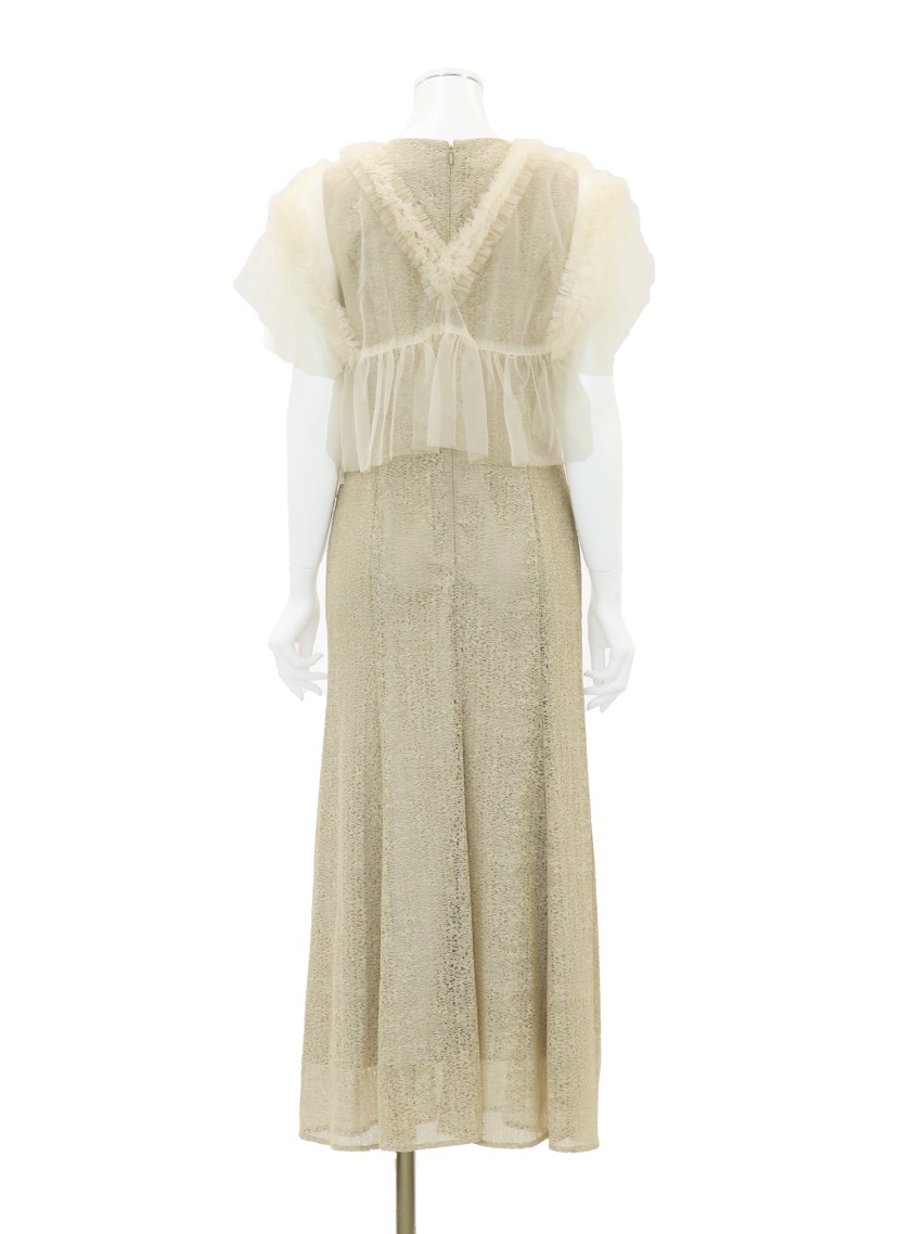 チュールボレロ付きモザイクレースワンピース の画像8