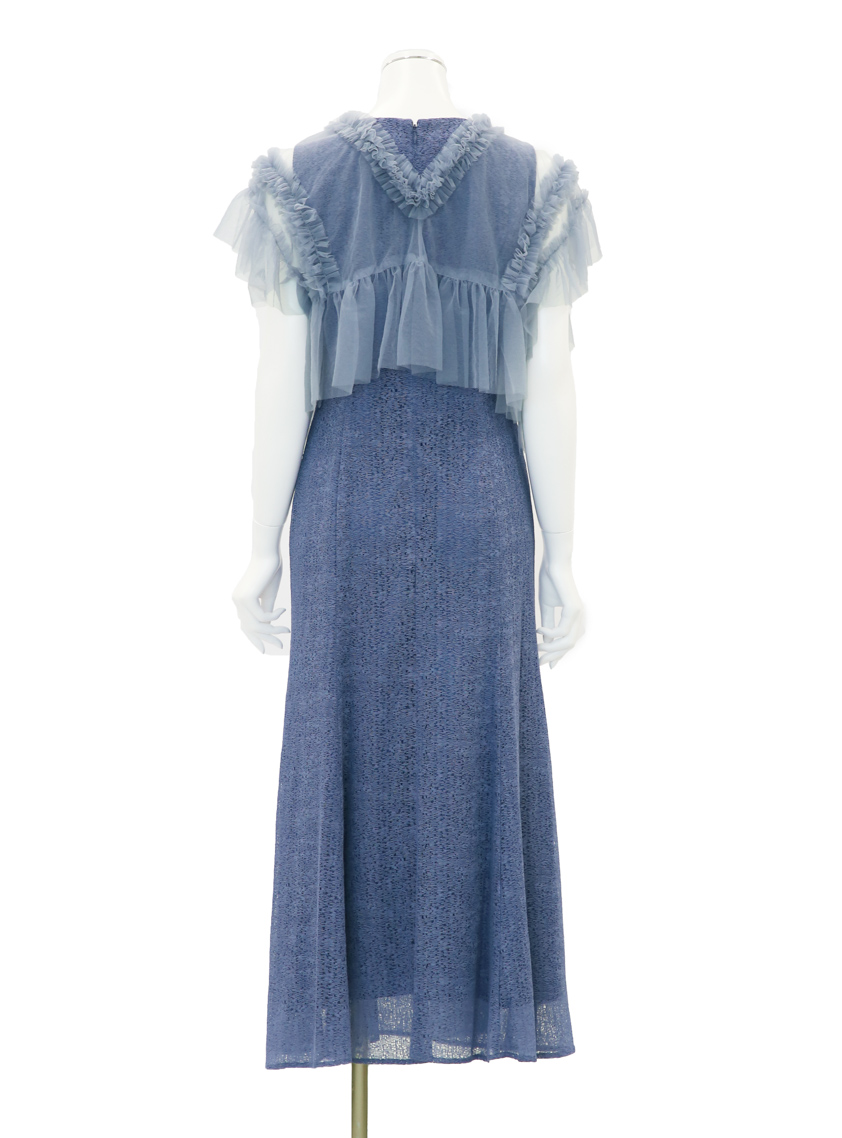 チュールボレロ付きモザイクレースワンピース の画像9