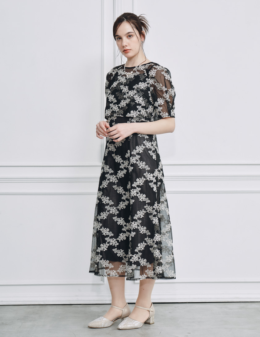 2wayハニカムチュールワンピース の画像2