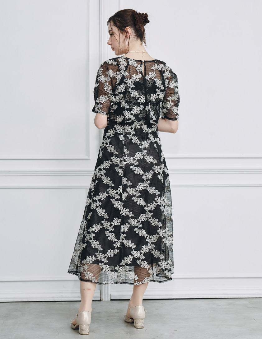 2wayハニカムチュールワンピース の画像3