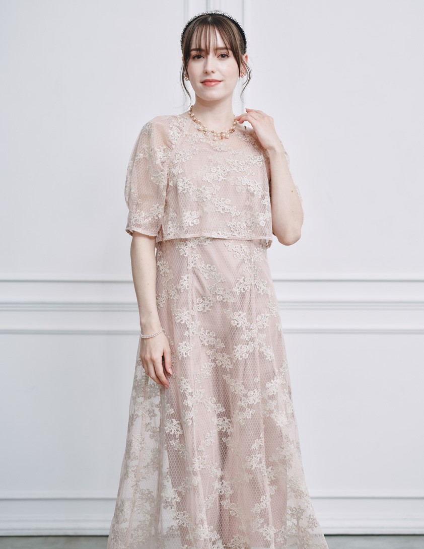 2wayハニカムチュールワンピース の画像4