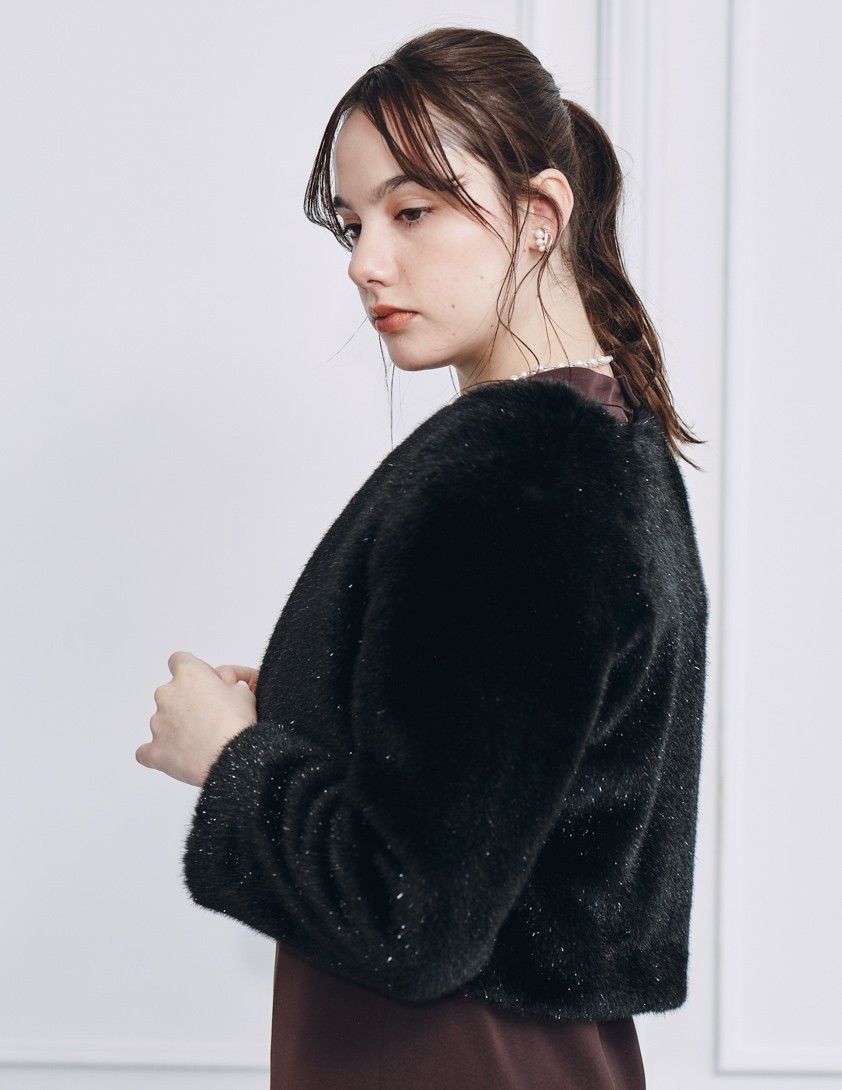 フィルムラメフェイクファージャケット の画像2