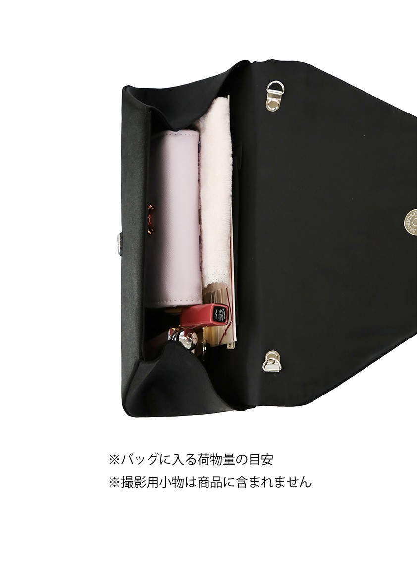 ラメ切り替えサテンレター型クラッチバッグ の画像4