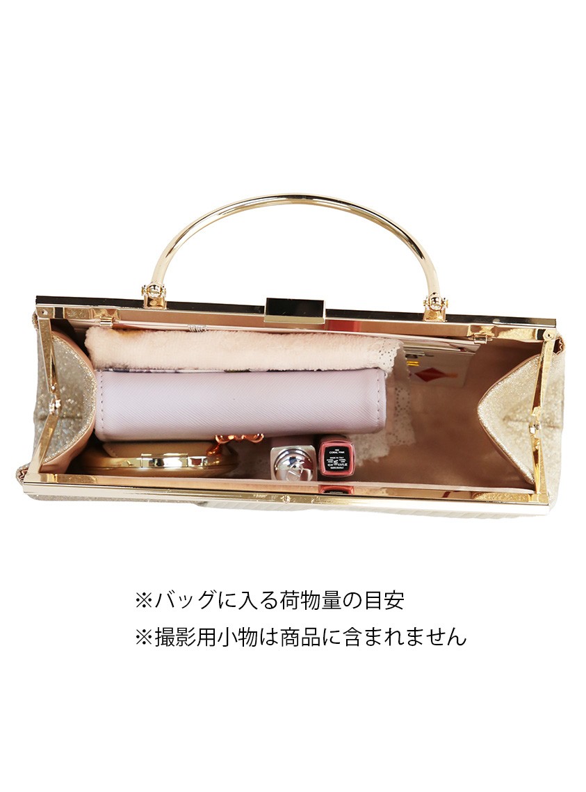 取手付きグリッタープリーツバッグ の画像5