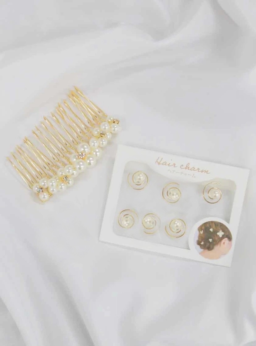 ヘアコーム＆ヘアーチャーム6個セット の画像1