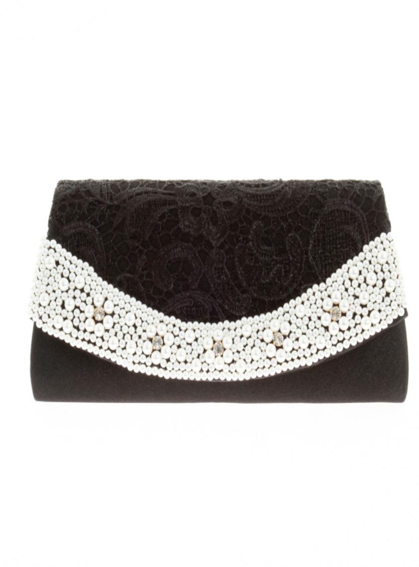 2WAYレースパール刺繍クラッチバッグ の画像1