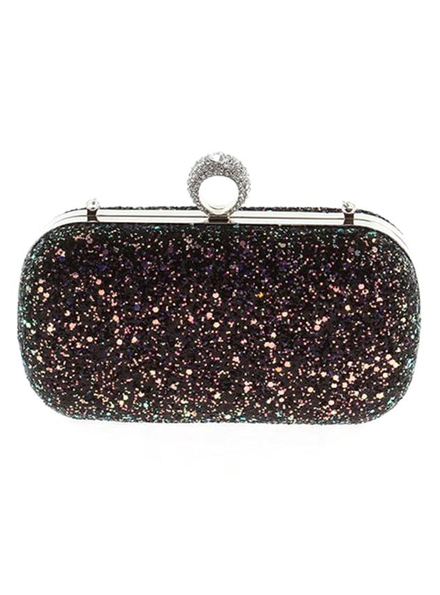 2WAYキラキラグリッターコンパクトクラッチバッグ の画像1