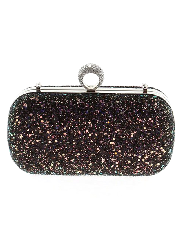 2WAYキラキラグリッターコンパクトクラッチバッグ の画像1