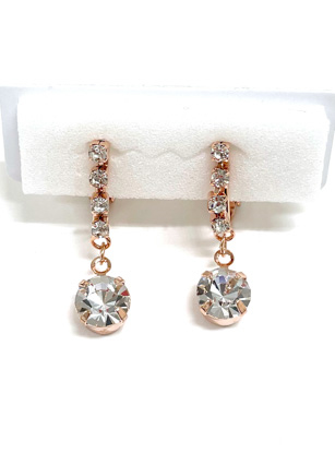 4連ストーン下がりガラスイヤリング の画像2